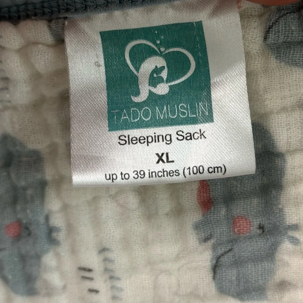 Tado Muslin sleep sack rhino size  XL (up to 39 inches)